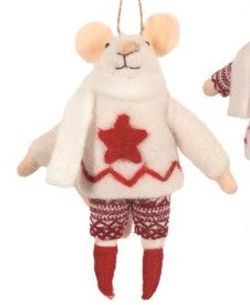 Ornament Felted Mouse Star Sweater (N45827star)