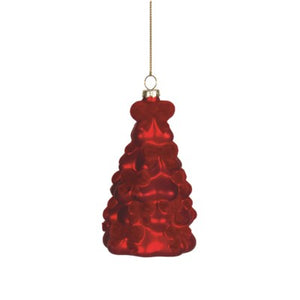Orn Glass Molded Red Tree (N51035)