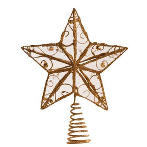 Tree Topper Star Gold Wire 6.25" (H0086)