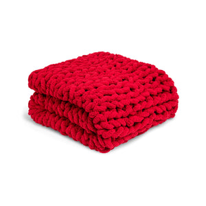 Chunky Knit Throw Blanket - Cranberry-Not Just For The Garden | Metal Art | Décor for Homes, Walls and Gardens | Furniture | Custom Garden Planters and Flower Arrangements | Gifts | Best in KW