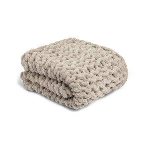 Chunky Knit Throw Blanket - Taupe-Not Just For The Garden | Metal Art | Décor for Homes, Walls and Gardens | Furniture | Custom Garden Planters and Flower Arrangements | Gifts | Best in KW