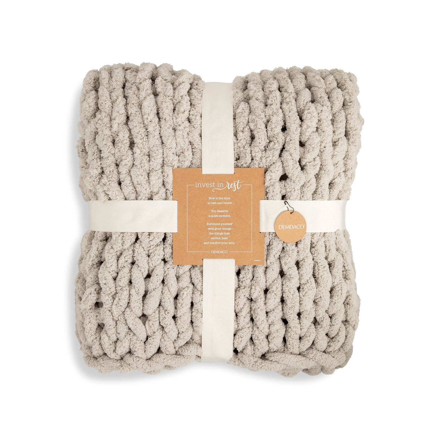 Chunky Knit Throw Blanket - Taupe – Not Just For The Garden