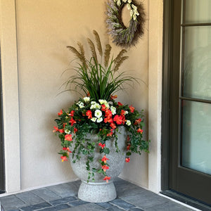 Spring Planter Hibiscus Morning Glory all UV protected faux J