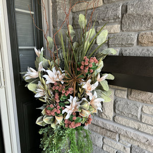 Spring Planter with LED lighting all faux B