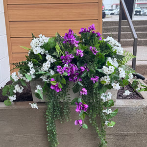 Summer Planter Large Window Box Purple Bougainvillea UV Protected Faux L