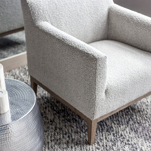 Accent Chair – Ezra – Grey Bouclé-Not Just For The Garden | Metal Art | Décor for Homes, Walls and Gardens | Furniture | Custom Garden Planters and Flower Arrangements | Gifts | Best in KW