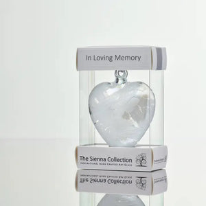 Sienna Heart In Loving Memory 8cm White (HR8WHILM)