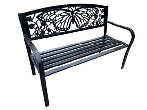 Garden Bench Butterfly Backrest - Black