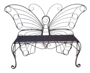 Garden Bench Butterfly Antique - Black