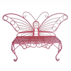 Garden Bench Butterfly Antique - Pink