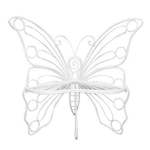 Garden Bench Butterfly Antique Chair- White