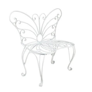 Garden Bench Butterfly - White