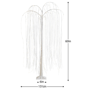 White Willow Freestanding 60h" 360 LED Decor Tree-Not Just For The Garden | Metal Art | Décor for Homes, Walls and Gardens | Furniture | Custom Garden Planters and Flower Arrangements | Gifts | Best in KW