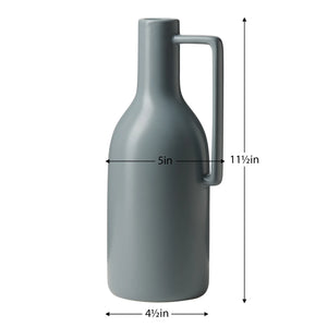 Vase Mod Handle 11.75h" Ceramic Slate Blue