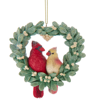 Ornament Wreath Cardinal Pair