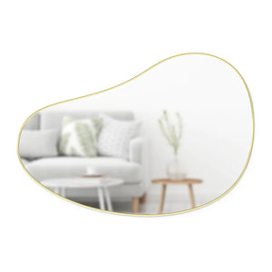 Pebble Wall Mirror - Brass-Not Just For The Garden | Metal Art | Décor for Homes, Walls and Gardens | Furniture | Custom Garden Planters and Flower Arrangements | Gifts | Best in KW