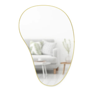 Pebble Wall Mirror - Brass-Not Just For The Garden | Metal Art | Décor for Homes, Walls and Gardens | Furniture | Custom Garden Planters and Flower Arrangements | Gifts | Best in KW