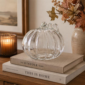 Pumpkin Clear Glass 8"(83718)