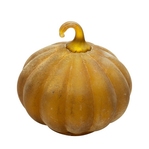 Glass Pumpkin - Orange-Not Just For The Garden | Metal Art | Décor for Homes, Walls and Gardens | Furniture | Custom Garden Planters and Flower Arrangements | Gifts | Best in KW