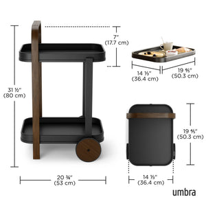 Bellwood Bar Cart Black/Walnut