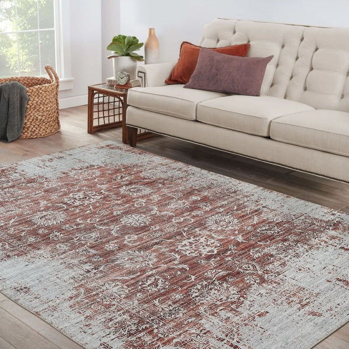 Area Rug Indoor Outdoor Sahara Rust/Cream