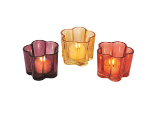 Candle Holder Tea Light Holder Flower Glass (N26889)