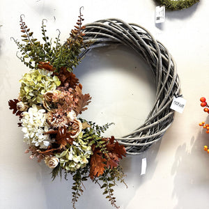 Sample Custom Wreath Design - Fall Hydrangea/Florals