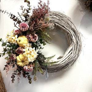 Sample Custom Wreath Design - Fall Gourds/Florals