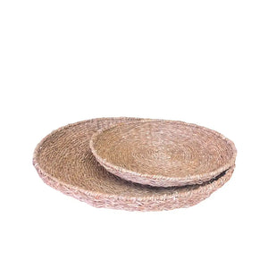 SeaGrass Round Tray w/ Iron 15.75" Natural (03-125)