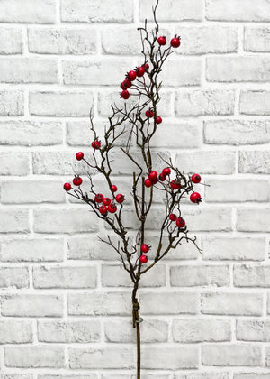 Berry Twiggy Spray matte red 35"