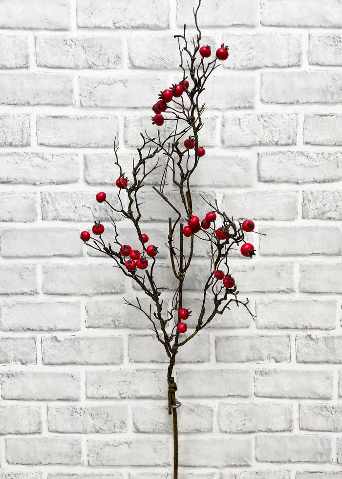 Berry Twiggy Spray matte red 35"