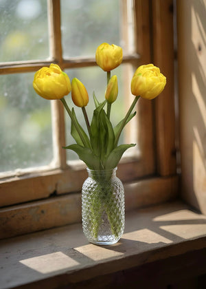 Tulip Bundle Fresh Touch Peony Yellow 18"