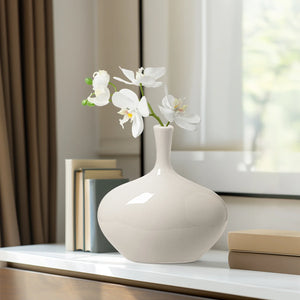 Vase Lilo Wh Crackle Ceramic 8.25"