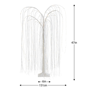 White Willow Freestanding 47h" 180 LED Decor Tree-Not Just For The Garden | Metal Art | Décor for Homes, Walls and Gardens | Furniture | Custom Garden Planters and Flower Arrangements | Gifts | Best in KW