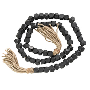 Indus Wood Beaded Garland - Black-Not Just For The Garden | Metal Art | Décor for Homes, Walls and Gardens | Furniture | Custom Garden Planters and Flower Arrangements | Gifts | Best in KW