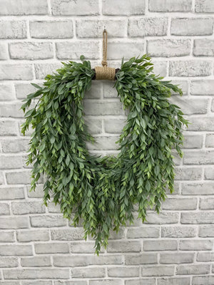 Ruscus Heart-Shaped Wreath 19x25 inches (11607)