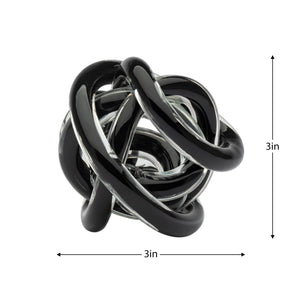 Orbit Glass Knot Decor Ball - Black - Various Sizes-Not Just For The Garden | Metal Art | Décor for Homes, Walls and Gardens | Furniture | Custom Garden Planters and Flower Arrangements | Gifts | Best in KW