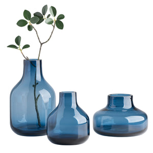 Vase Glass Indigo Assorted Sizes-Not Just For The Garden | Metal Art | Décor for Homes, Walls and Gardens | Furniture | Custom Garden Planters and Flower Arrangements | Gifts | Best in KW