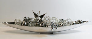 Bowl Tapered Boat Silver-Not Just For The Garden | Metal Art | Décor for Homes, Walls and Gardens | Furniture | Custom Garden Planters and Flower Arrangements | Gifts | Best in KW