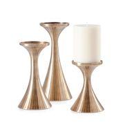 Candle Holder Tomar Set of 3 - Silver/ Antique Brass