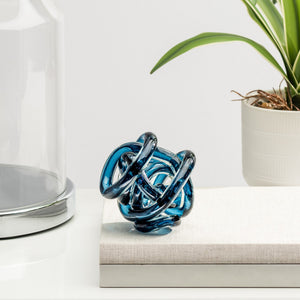 Glass knot Blue asstd sizes-Not Just For The Garden | Metal Art | Décor for Homes, Walls and Gardens | Furniture | Custom Garden Planters and Flower Arrangements | Gifts | Best in KW