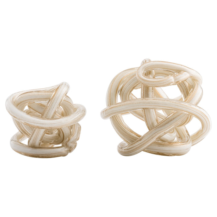Glass knot Metallic White asstd sizes