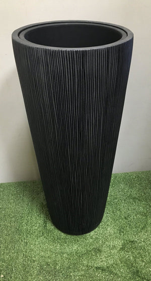 Planter Polystone Tall Round w/insert 12inx27in-Not Just For The Garden | Metal Art | Décor for Homes, Walls and Gardens | Furniture | Custom Garden Planters and Flower Arrangements | Gifts | Best in KW