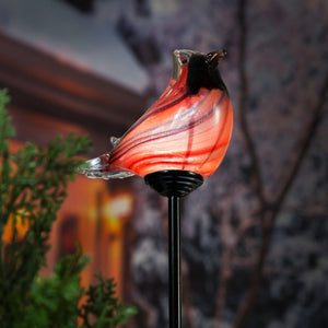Solar Cardinal Art Glass Stake-Not Just For The Garden | Metal Art | Décor for Homes, Walls and Gardens | Furniture | Custom Garden Planters and Flower Arrangements | Gifts | Best in KW