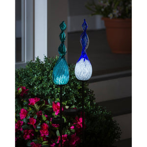 Solar Stake Twisting Glass 29in 2 asstd-Not Just For The Garden | Metal Art | Décor for Homes, Walls and Gardens | Furniture | Custom Garden Planters and Flower Arrangements | Gifts | Best in KW