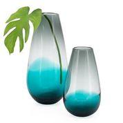 Vase Ombre Teal/Grey Glass-Not Just For The Garden | Metal Art | Décor for Homes, Walls and Gardens | Furniture | Custom Garden Planters and Flower Arrangements | Gifts | Best in KW
