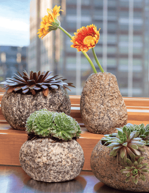 Vase/pot Natural carved stone-Not Just For The Garden | Metal Art | Décor for Homes, Walls and Gardens | Furniture | Custom Garden Planters and Flower Arrangements | Gifts | Best in KW