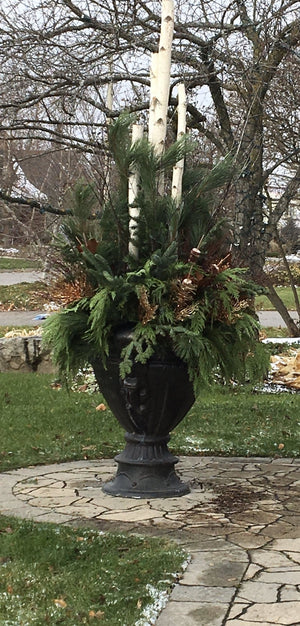 Winter Planter Birch/Copper-Not Just For The Garden | Metal Art | Décor for Homes, Walls and Gardens | Furniture | Custom Garden Planters and Flower Arrangements | Gifts | Best in KW
