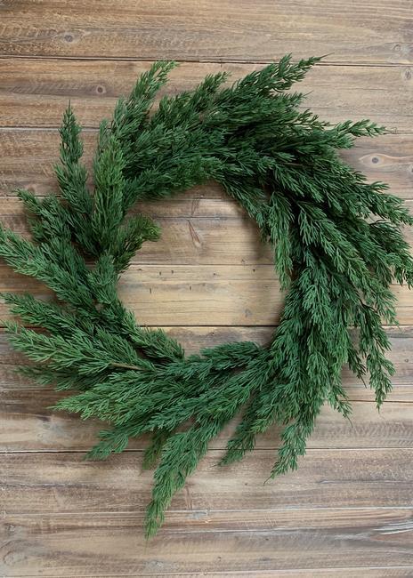 Wreath Faux Cypress 26in