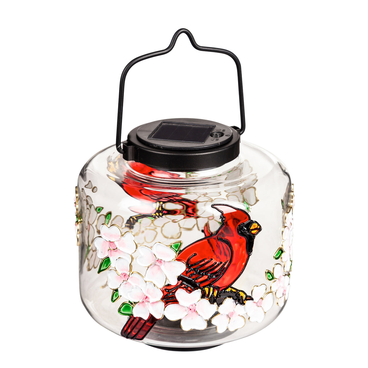 Lantern Solar Cardinal/Dogwood Not Just For The Garden Metal Wall